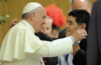 Maradona y el papa Francisco