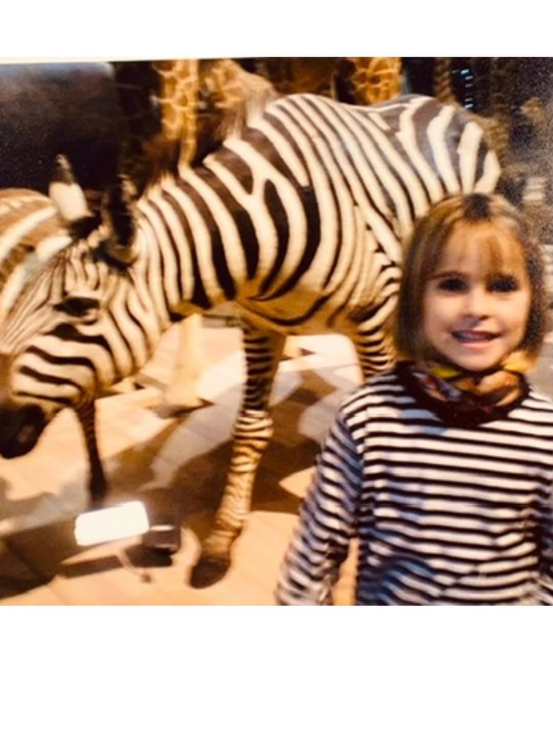 De paseo, posó feliz frente a las cebras en una salida familiar