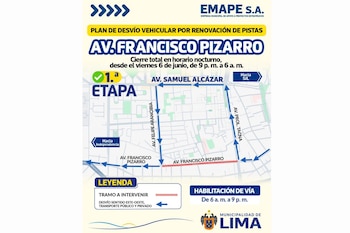 Mapa de desvío. (Foto: MML)