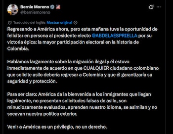 Bernie Moreno - crédito @berniemoreno/X