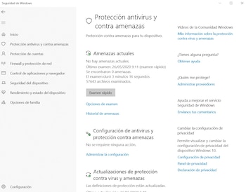 Windows Defender hace un escaneo
