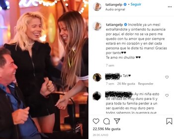 Post en Instagram de Tatiana