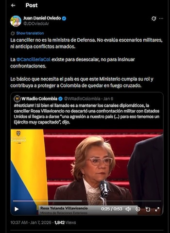 Juan Daniel Oviedo también criticó