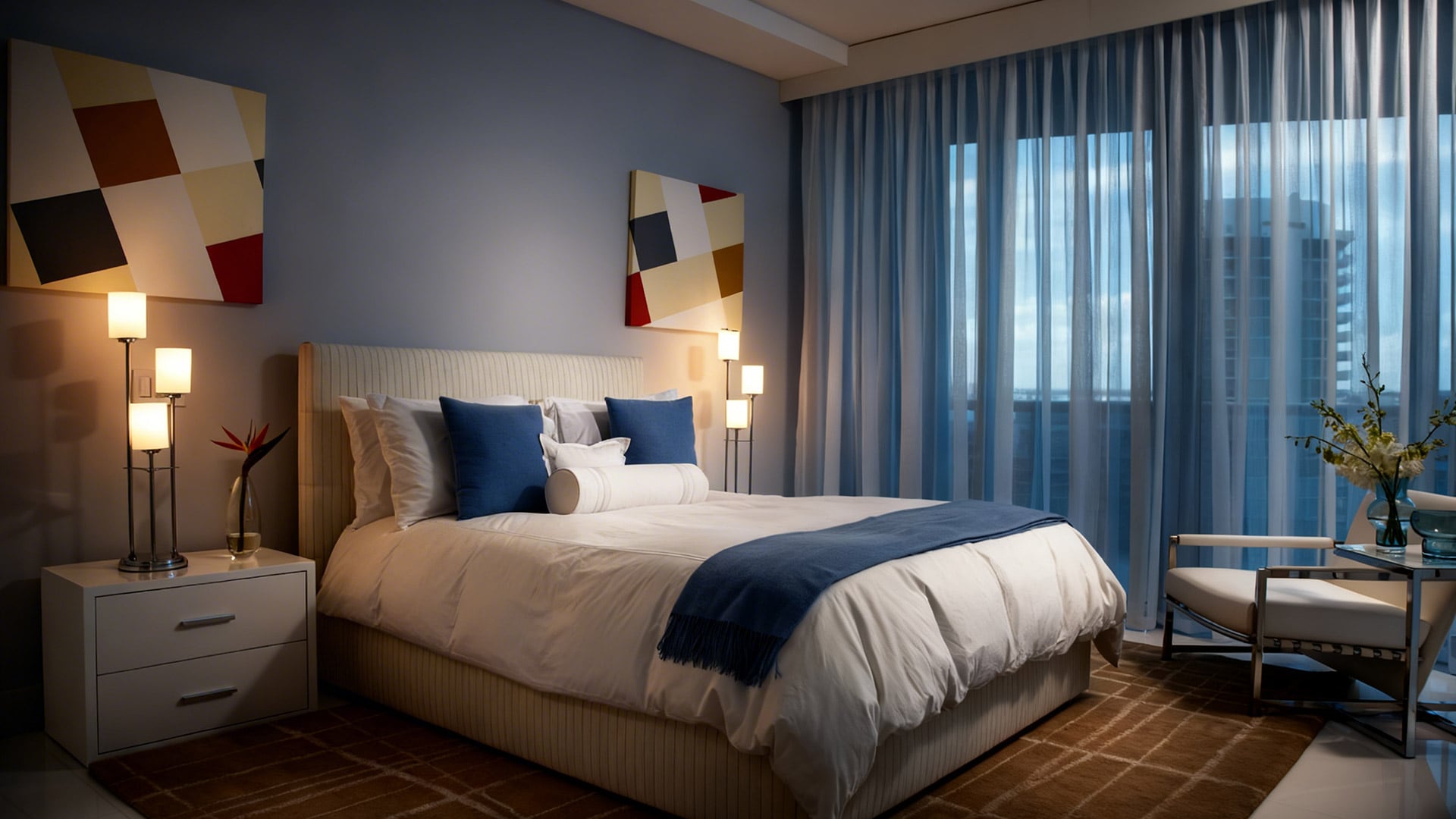 Una decoración en azul abre el espacio. (Imagen Ilustrativa Infobae)