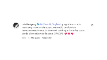 Natalia Reyes también se expresó en sus redes sociales - crédito nataliareyesg / Instagram