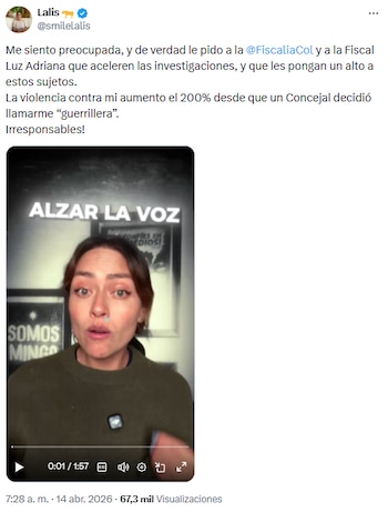Representante Lalis denunció amenazas y cuestionó falta de protección estatal - crédito @smilelalis/X