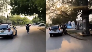 Mientras hacía "el caballito", como