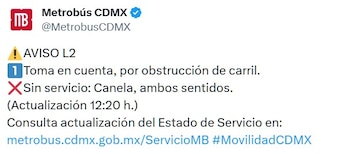 Avance en tiempo real de las diversas líneas de la red de transporte público capitalino.