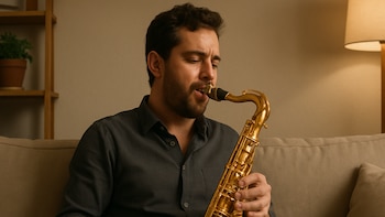 Vecinos hartos del saxofonista del