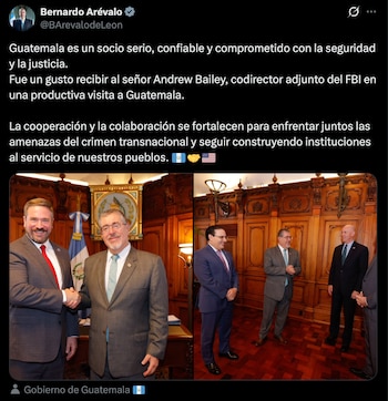 Andrew Bailey, subdirector adjunto del FBI, visitó Guatemala el 29 de julio de 2026 para reforzar la cooperación bilateral en seguridad y justicia.