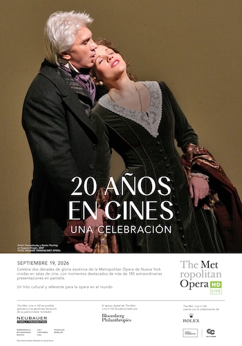 El público en Colombia podrá ver desde el 19 de septiembre Veinte años del Met en cines, un especial presentado por Renée Fleming con más de 185 arias y momentos destacados de estas dos décadas.