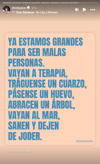 La viuda de Julián Figueroa difundió un segundo texto en sus historias donde pide frenar las hostilidades y acudir a terapia.