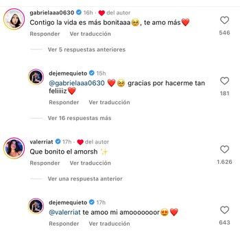 Así se hablan entre las