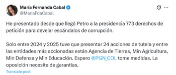 María Fernanda Cabal y su