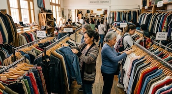 La compra de ropa usada, conocida como "thrifting", se ha establecido tanto por motivos económicos como por ser una tendencia vinculada a la moda y la sostenibilidad, y facilita el acceso a prendas de marcas reconocidas a precios bajos. (Visuales IA)