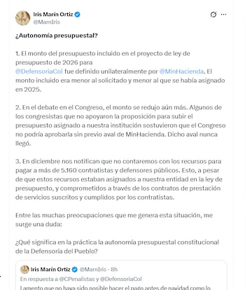 La defensora del Pueblo, Iris