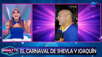 Joaquín Ramírez evita confirmar romance con Sheyla Rojas y Magaly reacciona: “Está usando lo mediática que eres”. Captura: Magaly TV La Firme.