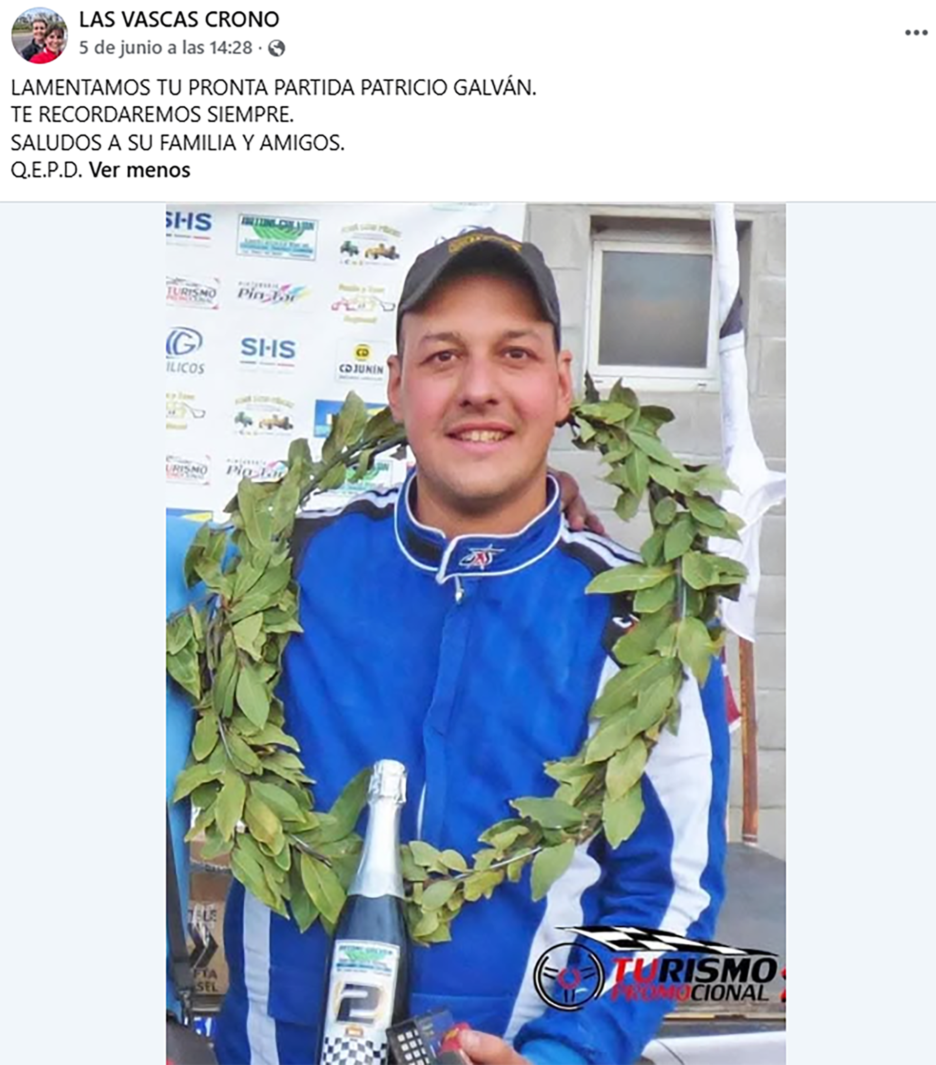 El mundo del automovilismo despidió a Patricio Galván (Foto/Facebook)