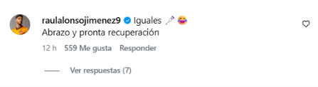 Raúl Jiménez reaccionó con un mensaje de apoyo en la publicación de Alfonso Herrera tras la intervención de rodilla. (IG: ponchohd)