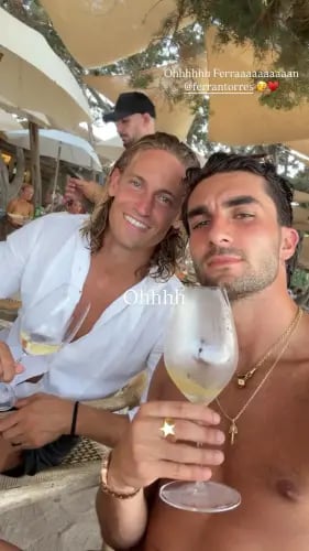 Marcos Llorente y Ferran Torres en Ibiza (INSTAGRAM).