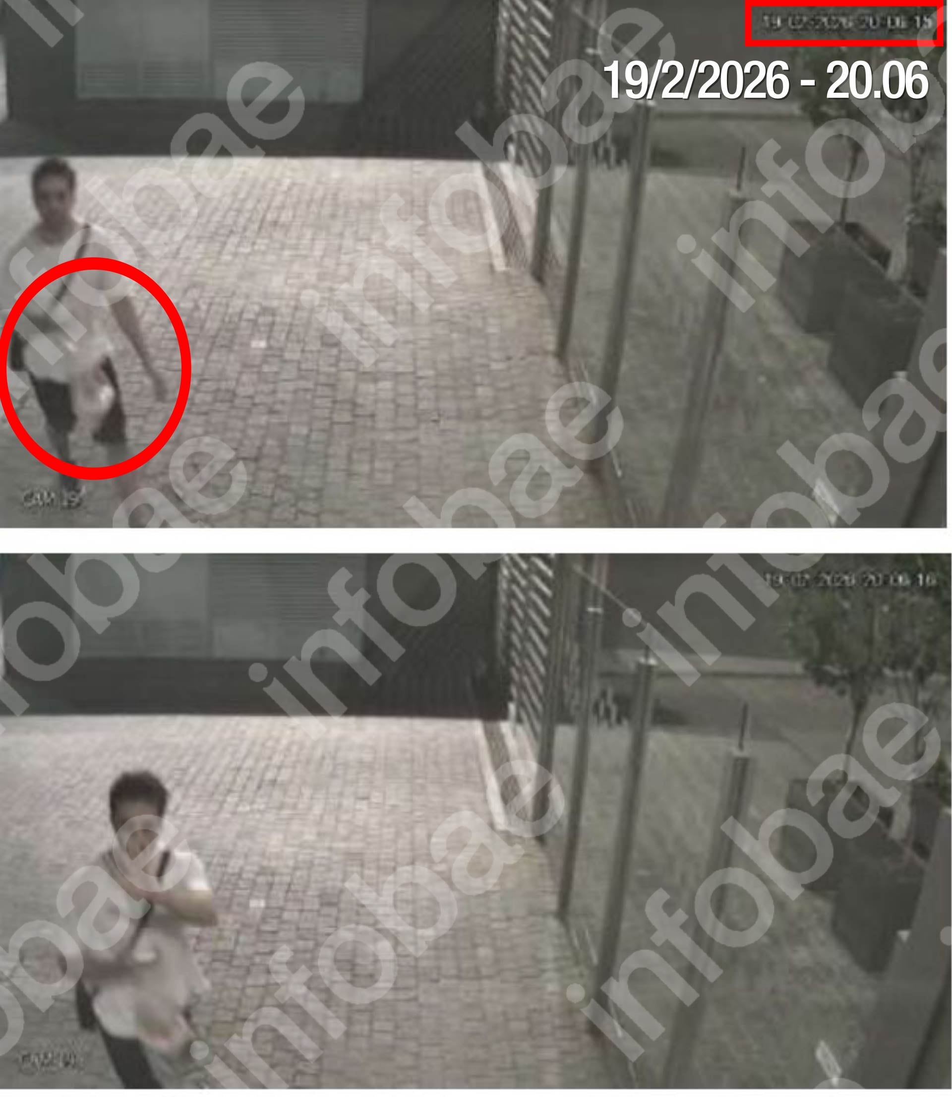 A las 20.06 Alejandro regresó a su casa con la misma ropa y una bolsa en la mano