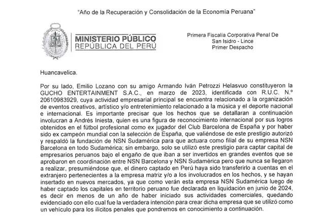 Documento del Ministerio Público. | La República