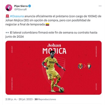 El lateral izquierdo colombiano jugará