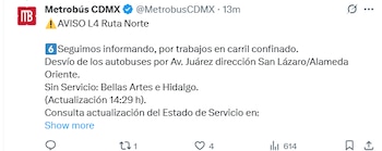 Afectaciones en la Línea 4