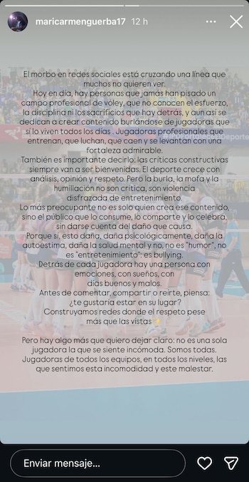 El contundente mensaje de Maricarmen Guerrero en Instagram.