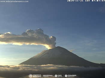 Monitoreo del Popocatépetl este 21 de noviembre