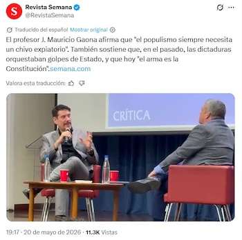 Las declaraciones del académico colombiano ocurrieron después de la difusión de su obra en Medellín, donde aseguró que las intimidaciones han aumentado y que las mismas se eliminan de redes sociales poco después de haberse difundido - crédito captura de pantalla Semana / X