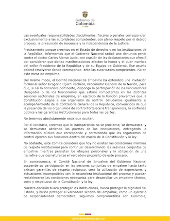 El gobierno saliente sostuvo que el empalme fue convertido en un escenario de acusación - créito @infopresidencia/X
