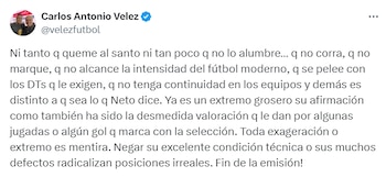 Carlos Antonio Vélez "recalcó" las