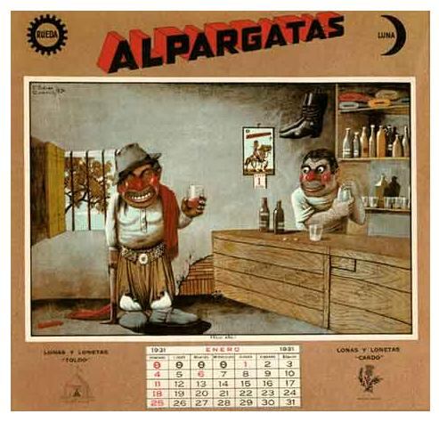 Los icónicos almanaques de Alpargatas con ilustraciones de Florencio Molina Campos