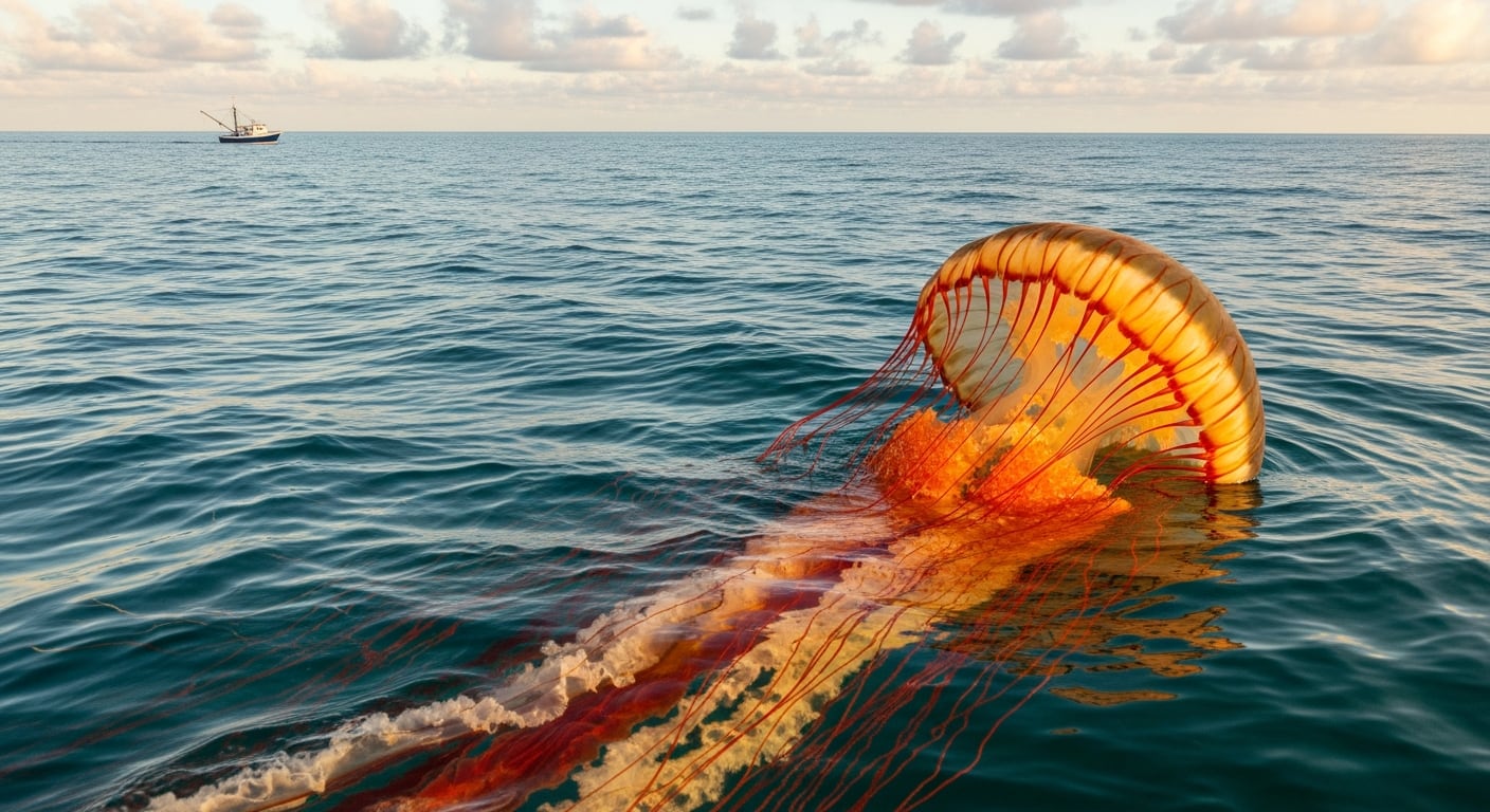 Los tentáculos de la medusa melena de león conservan su toxicidad hasta 25 días después de la muerte y pueden causar lesiones severas. (Imagen Ilustrativa Infobae)