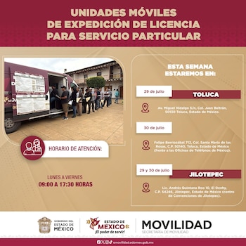 Unidades móviles que brindarán atención