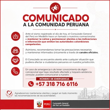 Consulados Generales del Perú en Colombia recibirán pedidos de ayuda de peruanos en el extranjero.