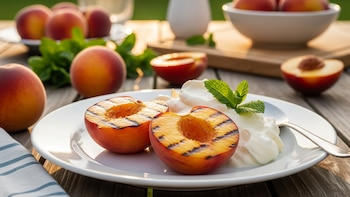 Receta de duraznos asados con crema, rápida y fácil
