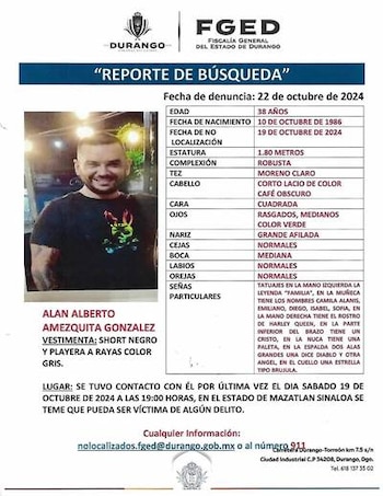 Buscan a duranguense que desapareció