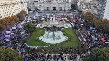 Así se vio la marcha por el Ni Una Menos en el Congreso desde el Drone de Infobae
