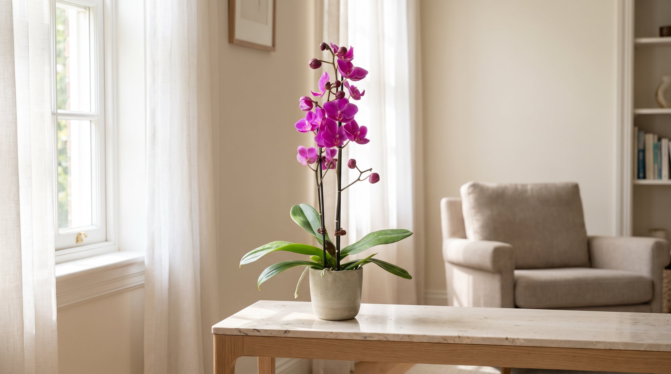 La Phalaenopsis conserva sus flores por meses con luz filtrada, riego controlado y ventilación, y puede repetir la floración una o dos veces al año con cuidados consistentes. (Imagen Ilustrativa Infobae)