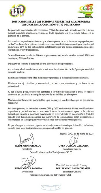 CUT emitió un comunicado en