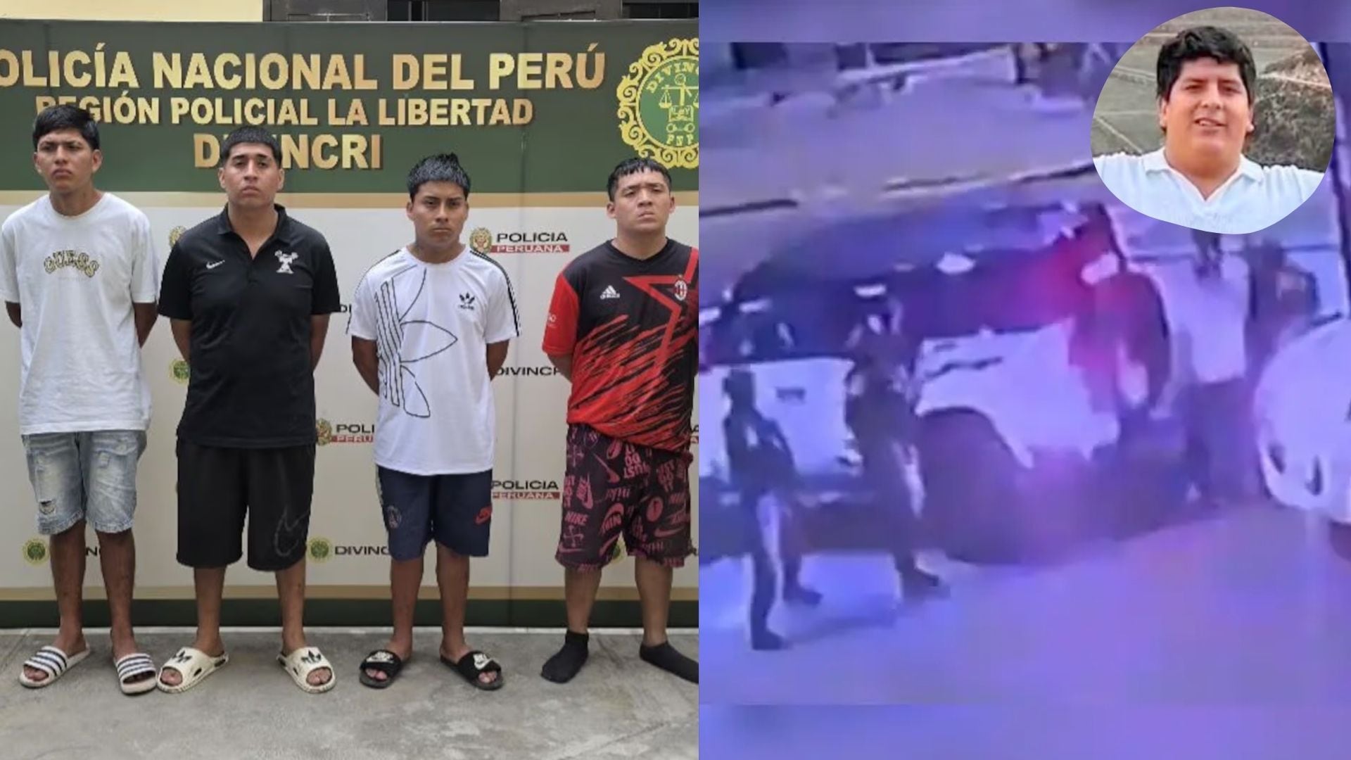 Cuatro hombres permanecen bajo custodia de la Policía Nacional del Perú en La Libertad tras ser vinculados al secuestro del empresario Jenss Lara. (PNP)