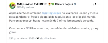 Cathy Juvinao expresó su desconcierto