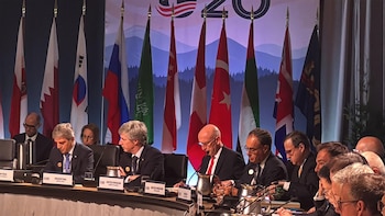 Luis Caputo, ministro de Economía, durante el G20 de Finanzas, (Carolina del Norte, Estados Unidos)
