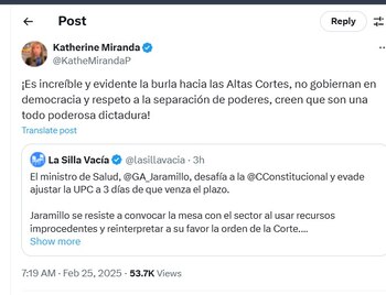 Katherine Miranda lanza fuertes críticas