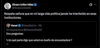 Álvaro Uribe - crédito @AlvaroUribeVel/X