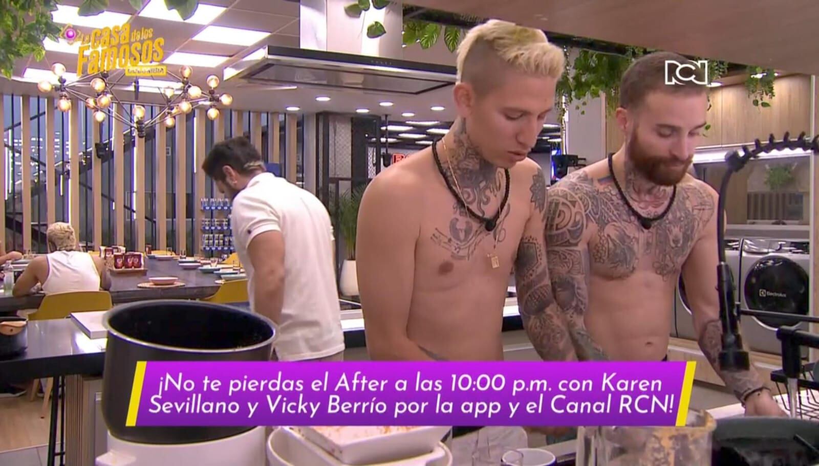 Los lavaplatos hablan de la noche de eliminación - crédito Emisión La casa de los famosos Colombia / Canal RCN