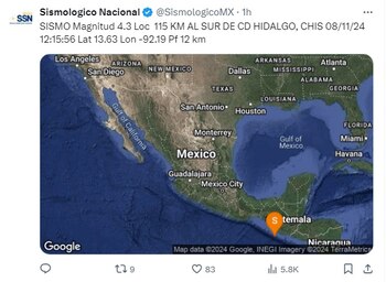 (X @SismológicoMX)