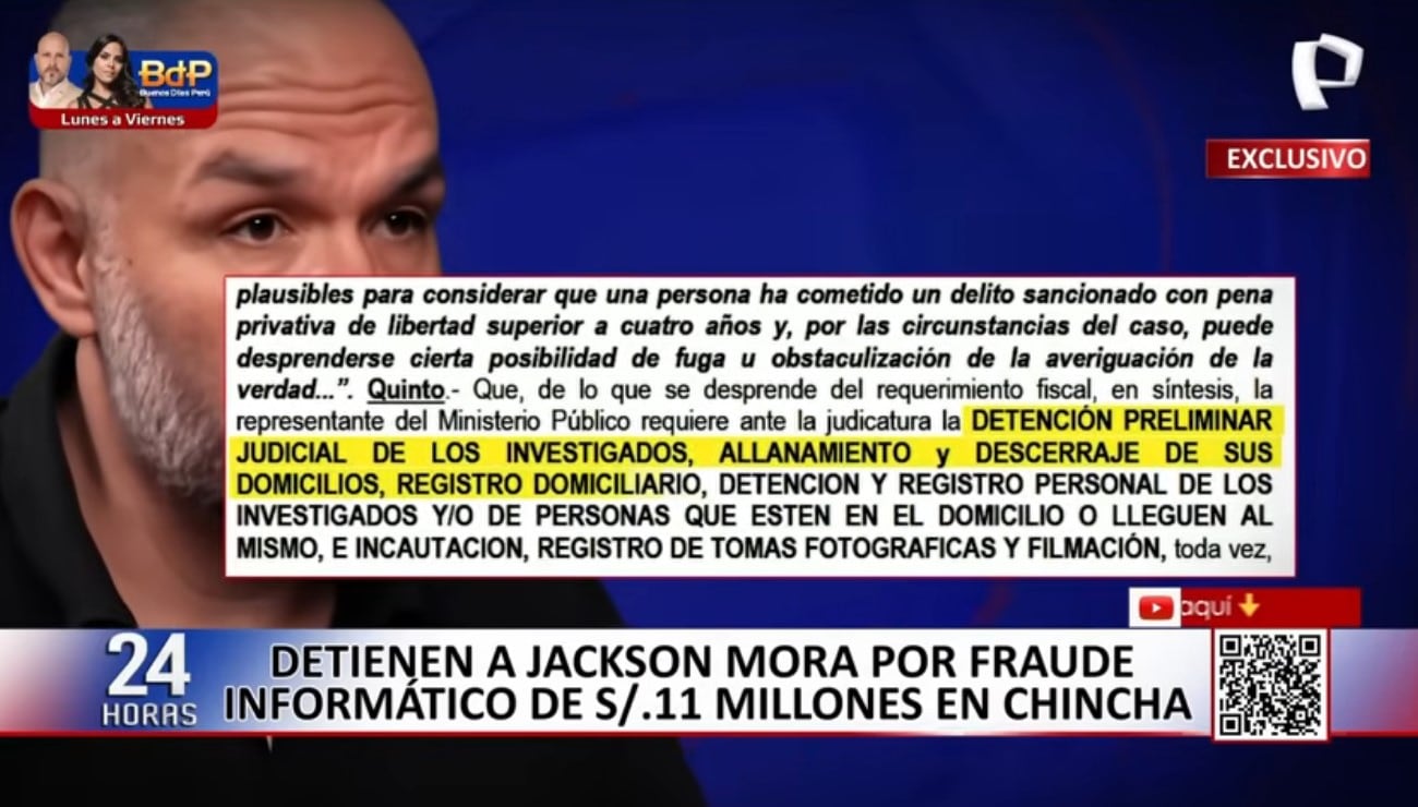 Allanan vivienda de Jackson Mora durante operativo por presunto millonario desvío de fondos municipales. Captura: 24 horas.